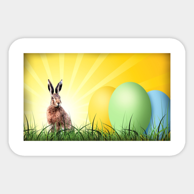 Easter Bunny. Job Well Done! Easter Sticker TeePublic